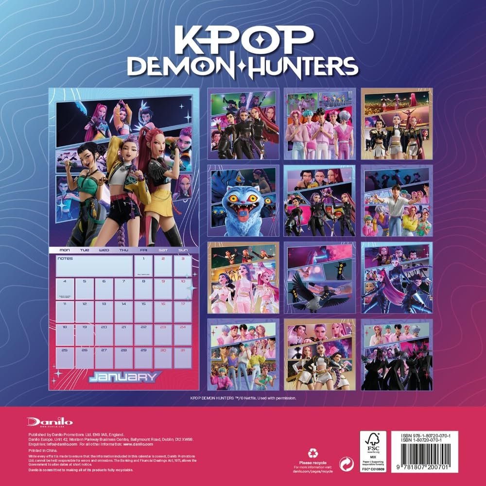 KPop Demon Hunters 2027 Wall Calendar
