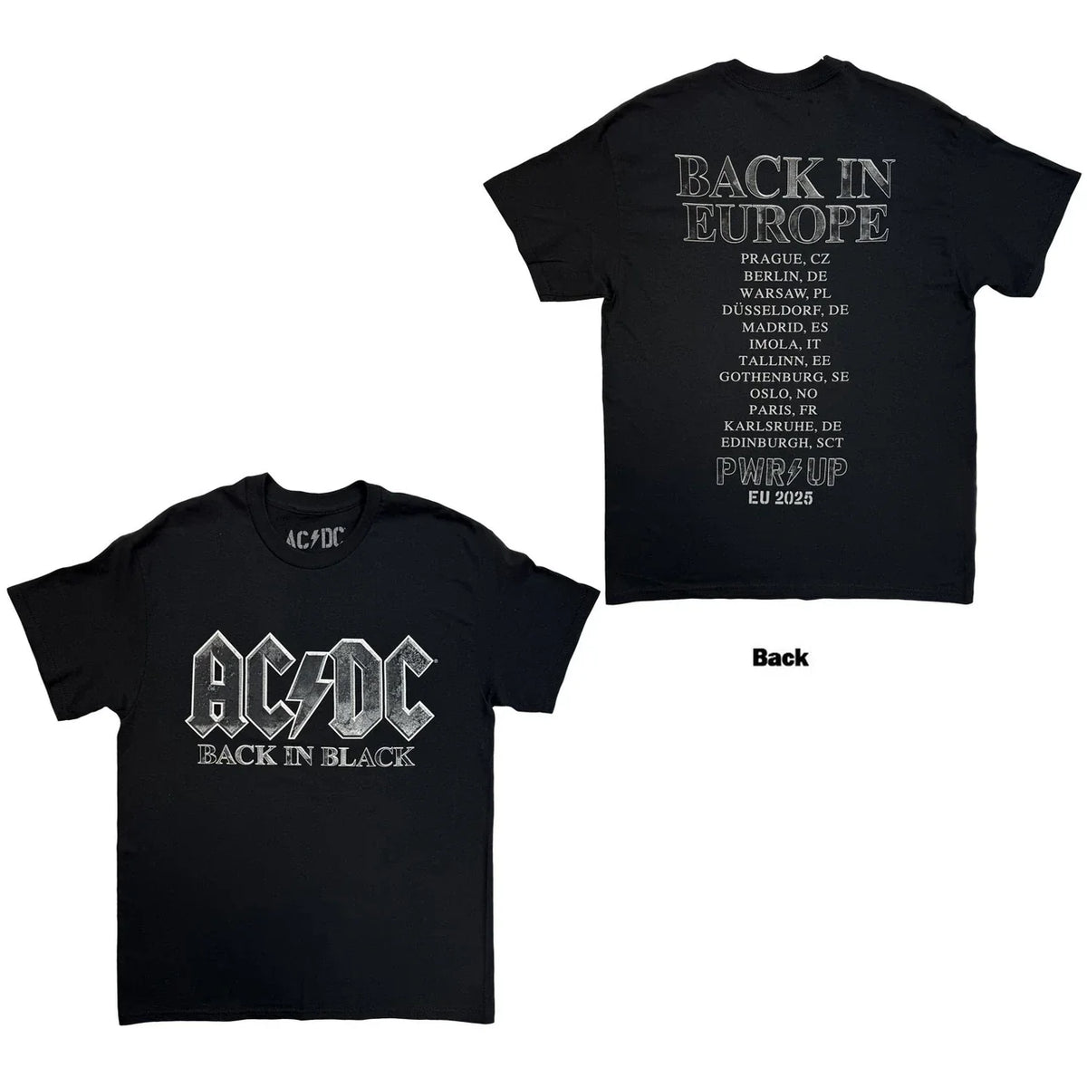 AC/DC Shirt Back In Black EU Tour '25 Shirts