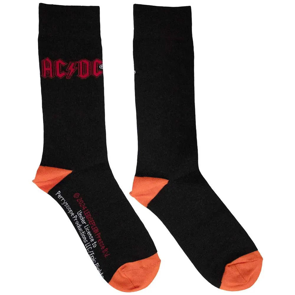 AC DC Unisex Ankle Socks Red Logo Ireland Vinyl