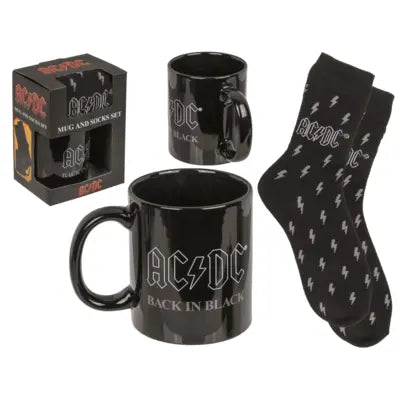 AC/DC "Back in Black" Mug and Socks Zhivago Gifts