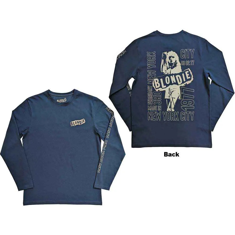 Blondie Long Sleeve T-Shirt: NYC '77 - Ireland Vinyl