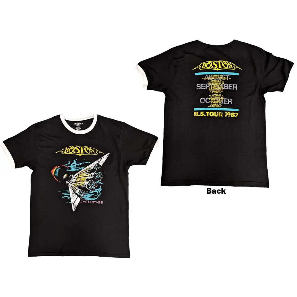 Boston Ringer T-Shirt US Tour '87 (Back Print) Ireland Vinyl