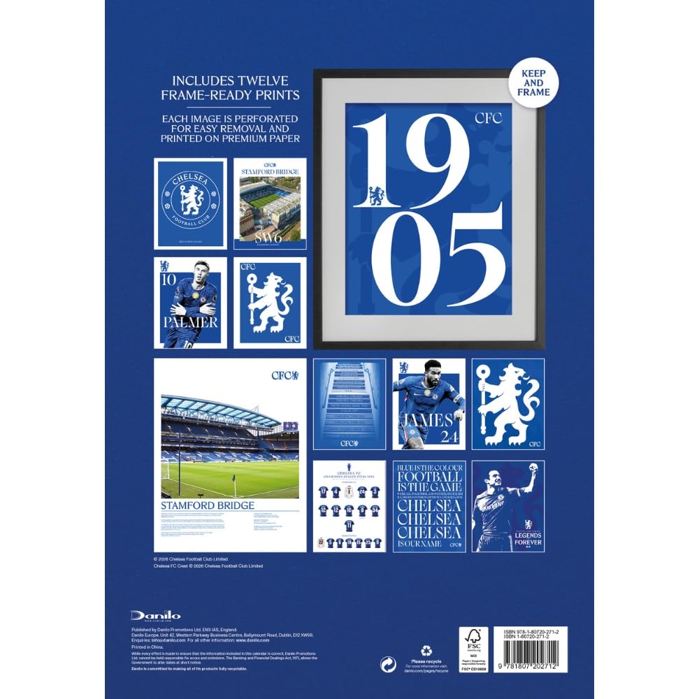 Chelsea FC 2027 Deluxe Wall Calendar