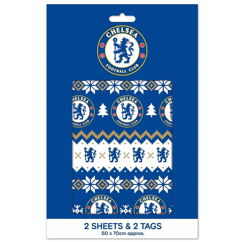 Chelsea FC Christmas Gift Wrap Zhivago Gifts