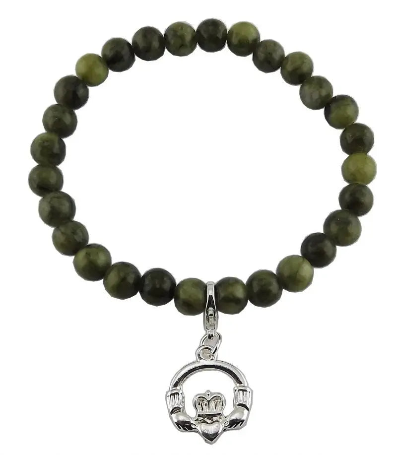 Connemara Marble Claddagh Charm Bracelet Zhivago Gifts