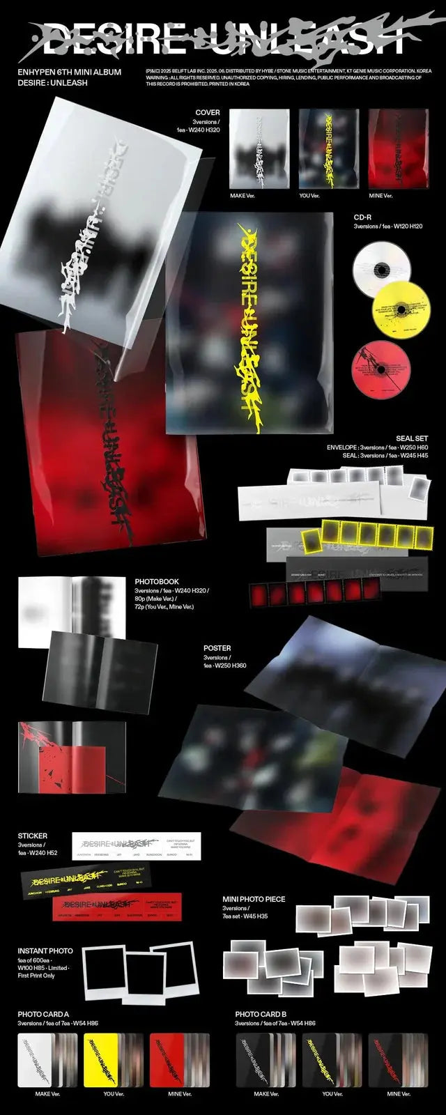 ENHYPEN Desire UNLEASH Zhivago Gifts