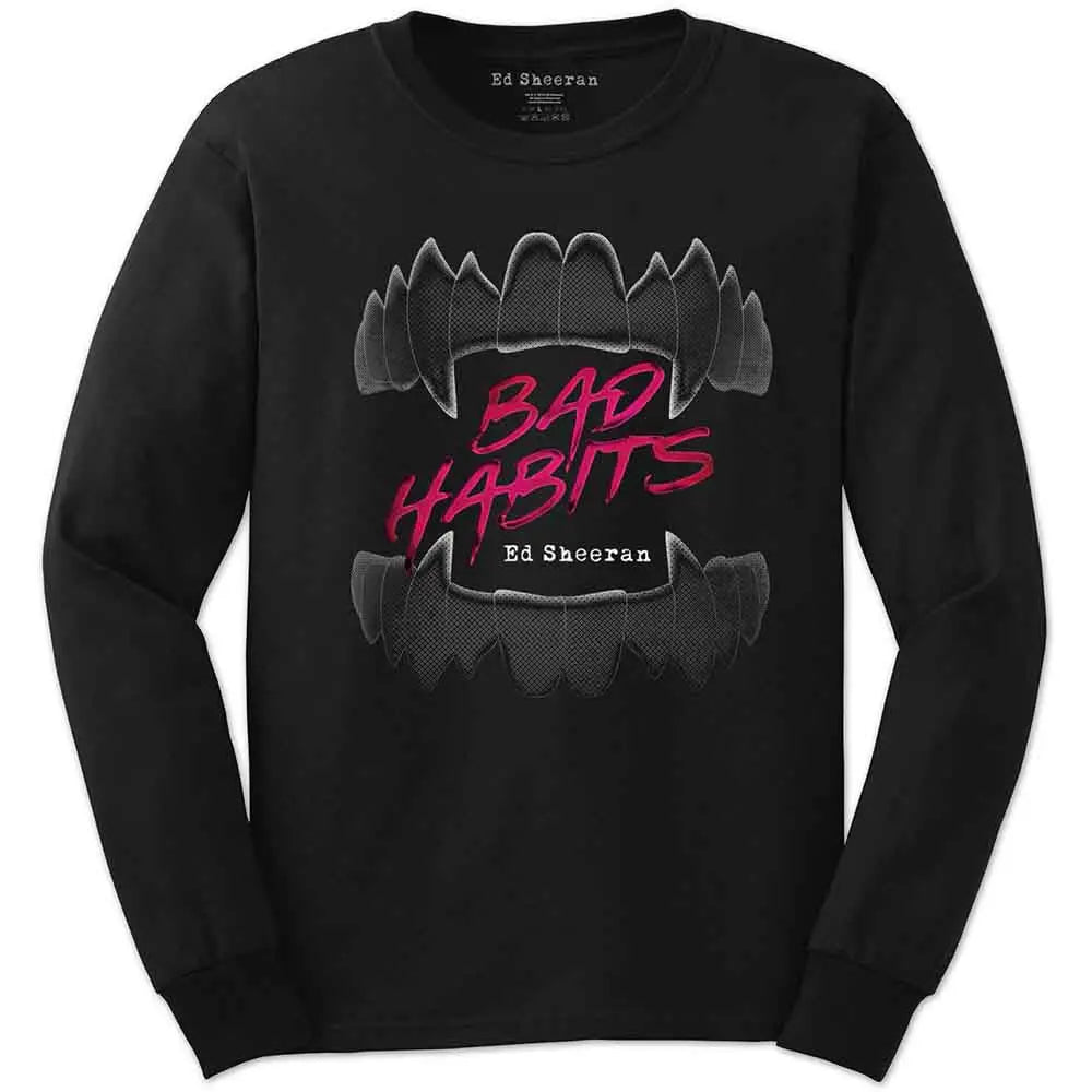 Ed Sheeran Long Sleeve T-Shirt: Bad Habits - Ireland Vinyl