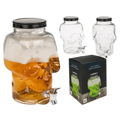 Glass Skull Drink Dispenser Zhivago Gifts