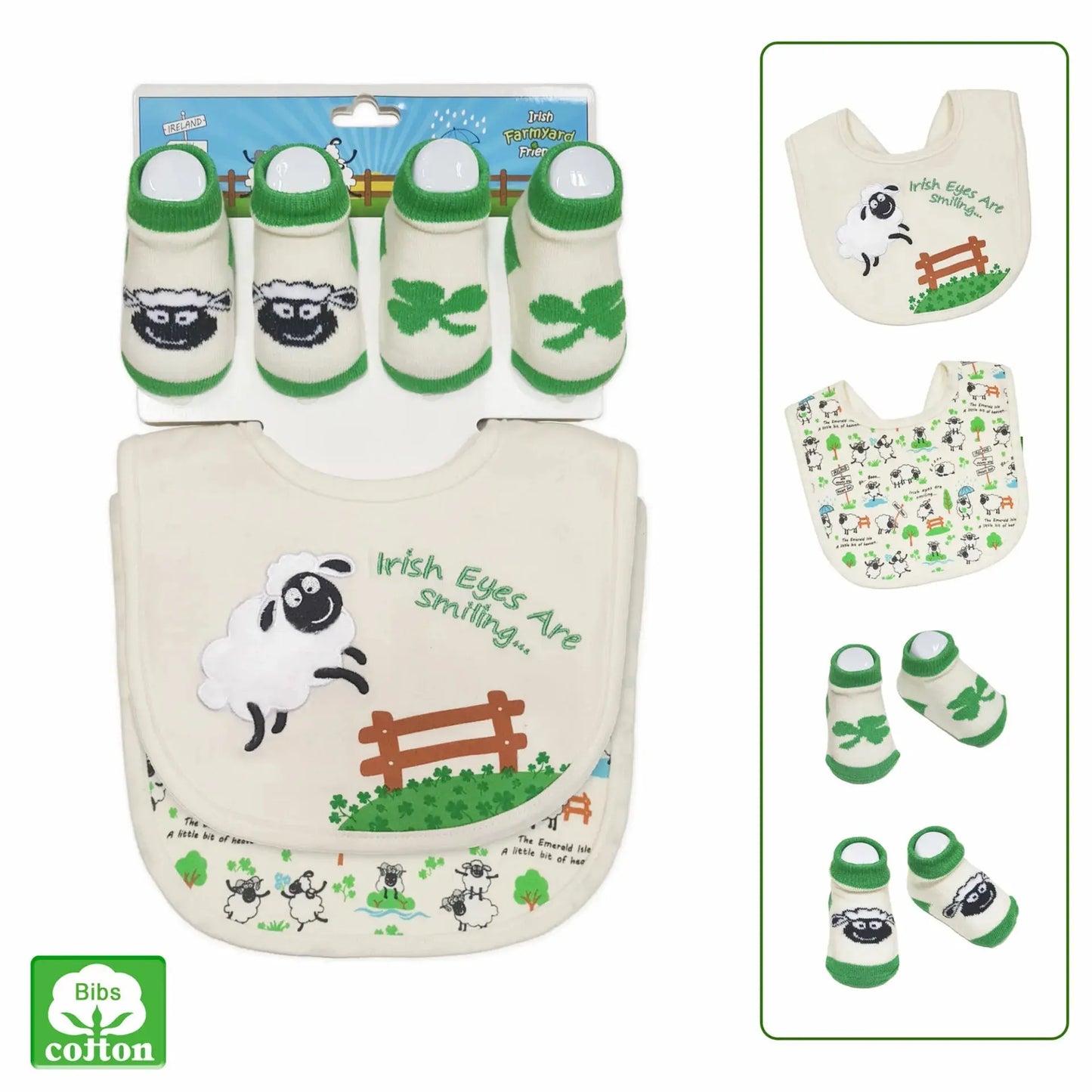 Irish Baby Bib & Sock Set - Zhivago Gifts