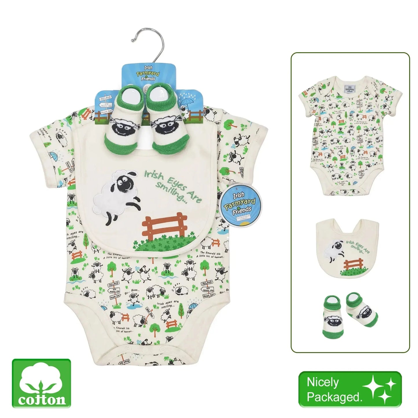 Irish Vest, Bib & Booties Set - Zhivago Gifts