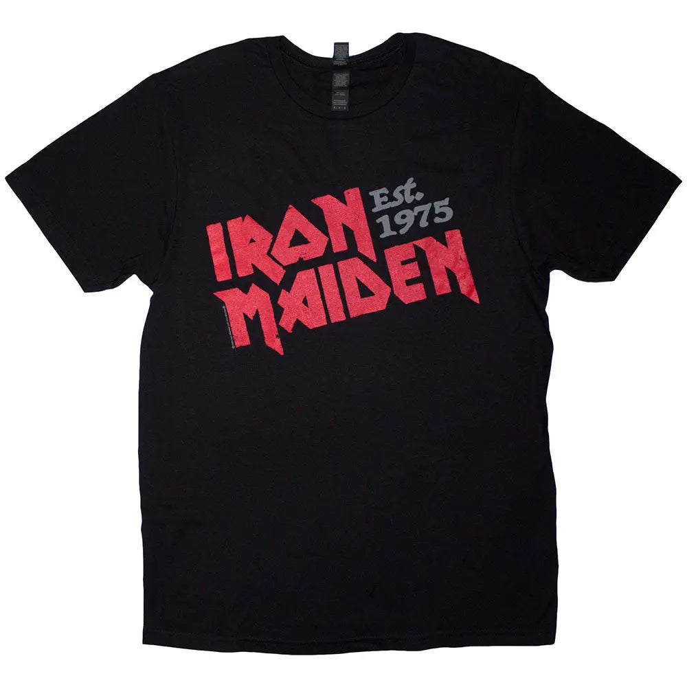 Iron Maiden Shirt Est. 1975 Slanted Logo - Ireland Vinyl