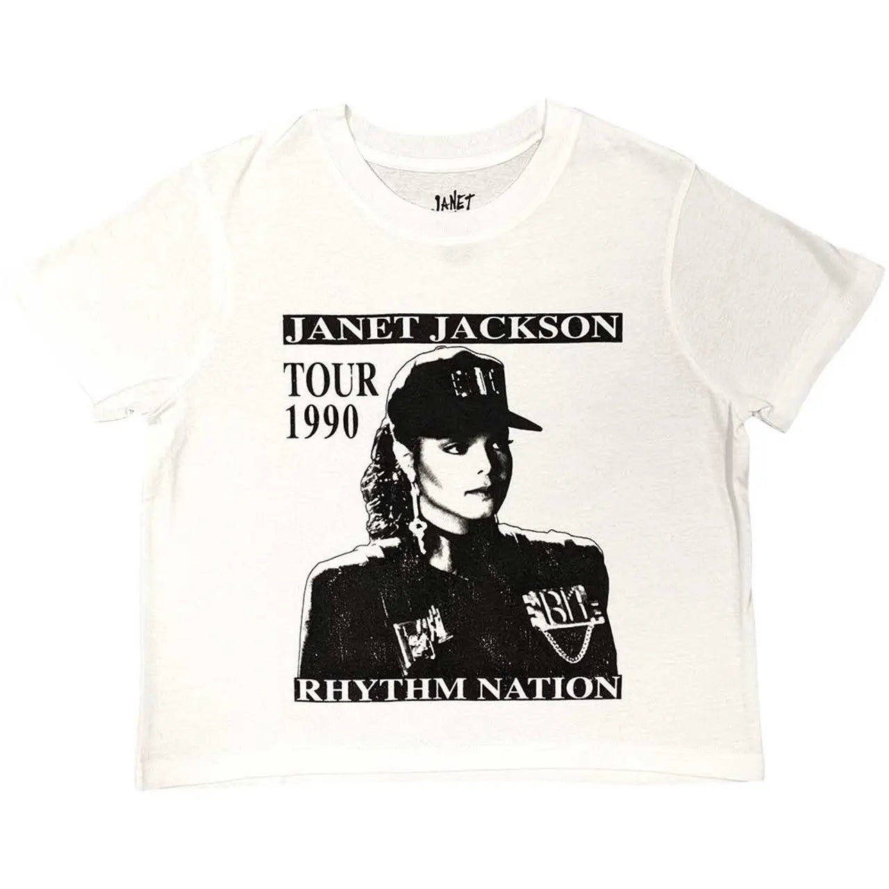 Janet Jackson Ladies Crop Top: Rhythm Nation Ireland Vinyl
