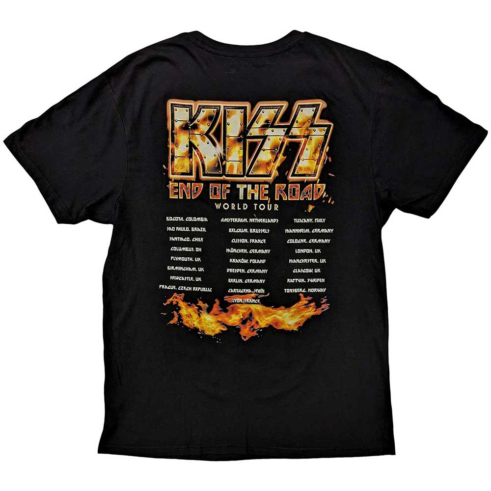 KISS T-Shirt End Of The Road Tour Orange (Back Print)
