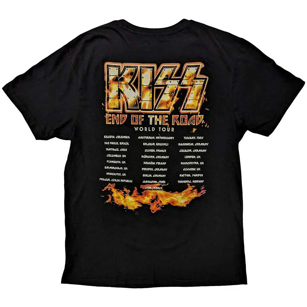 KISS T-Shirt End Of The Road Tour Orange (Back Print) Ireland Vinyl