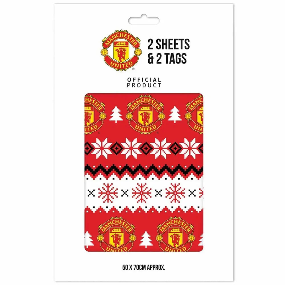 Manchester United FC Christmas Gift Wrap Zhivago Gifts