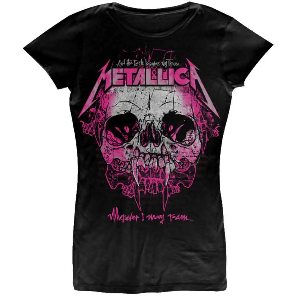 Metallica Ladies T-Shirt Wherever I May Roam Ireland Vinyl