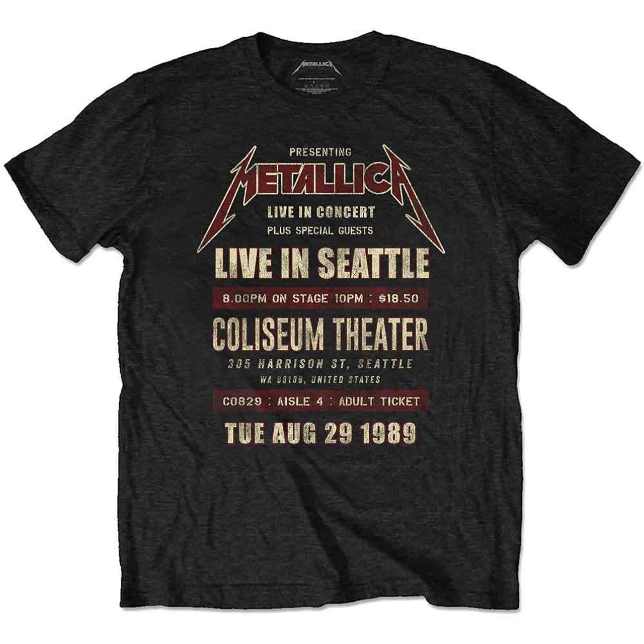 Metallica Shirt: Seattle '89 (Black)