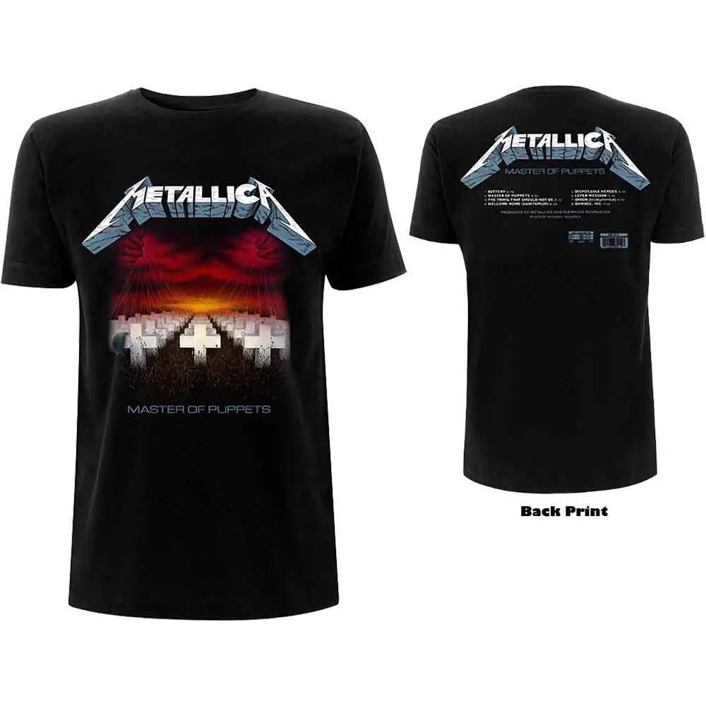 Metallica T-Shirt Master of Puppets Tracks - Zhivago Gifts