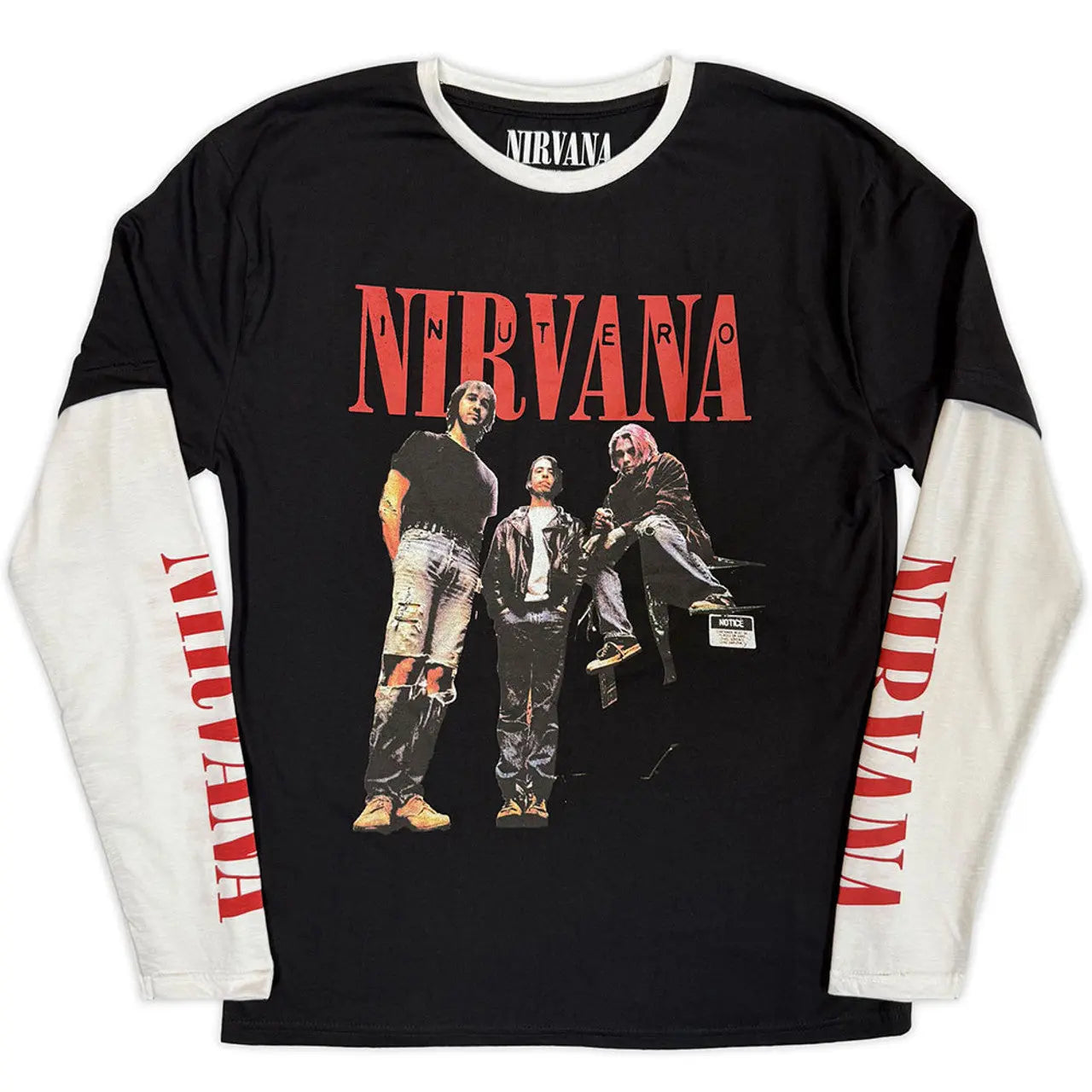 Nirvana Long Sleeve Shirt: In Utero Band Photo Ireland Vinyl