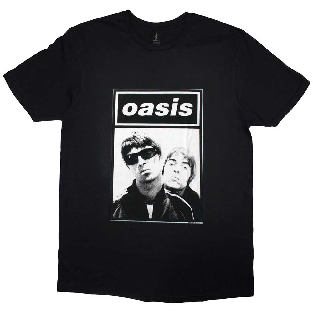 Oasis Black T-Shirt: Noel & Liam Boxed Photo