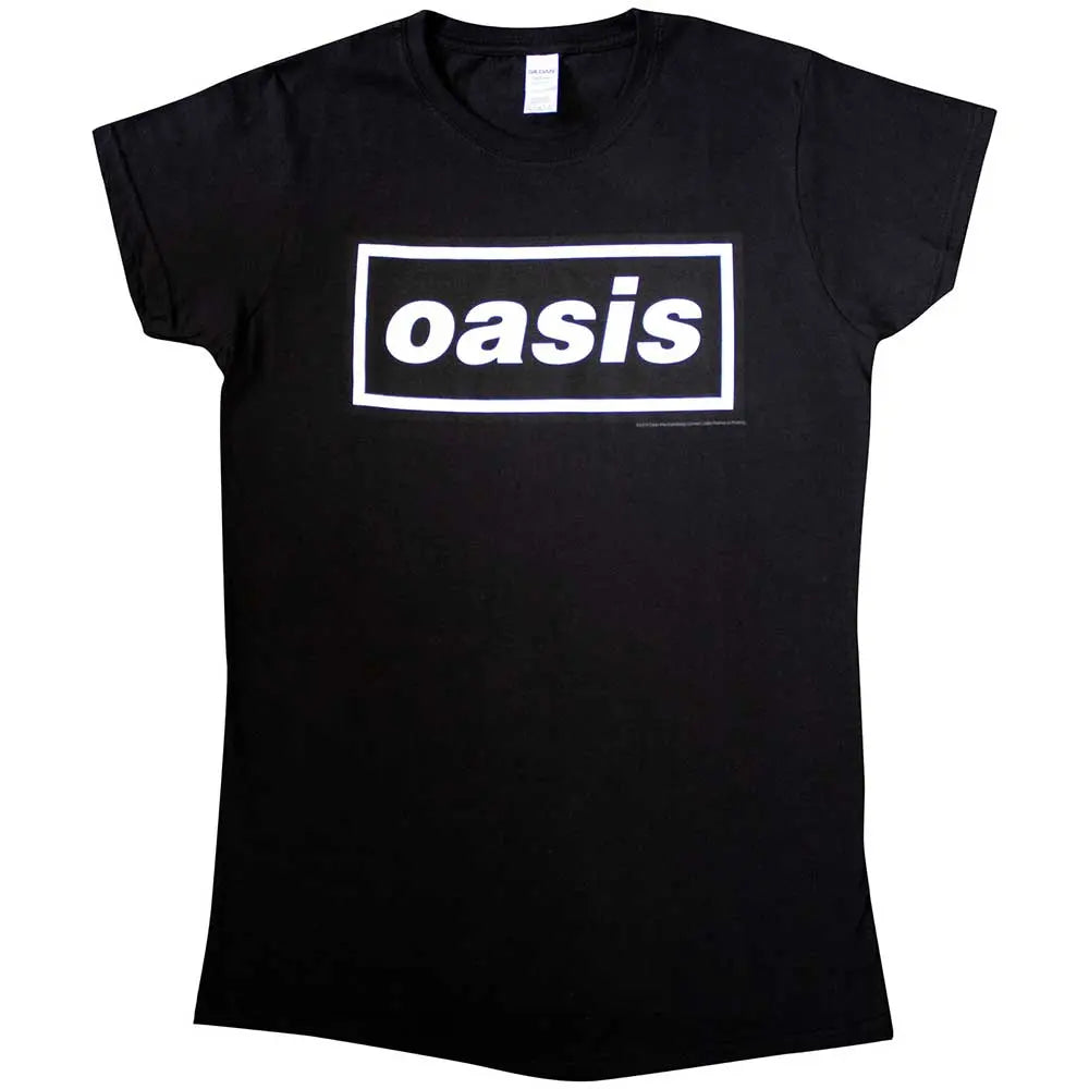 Oasis Ladies T-Shirt Decca Logo (Black) Ireland Vinyl