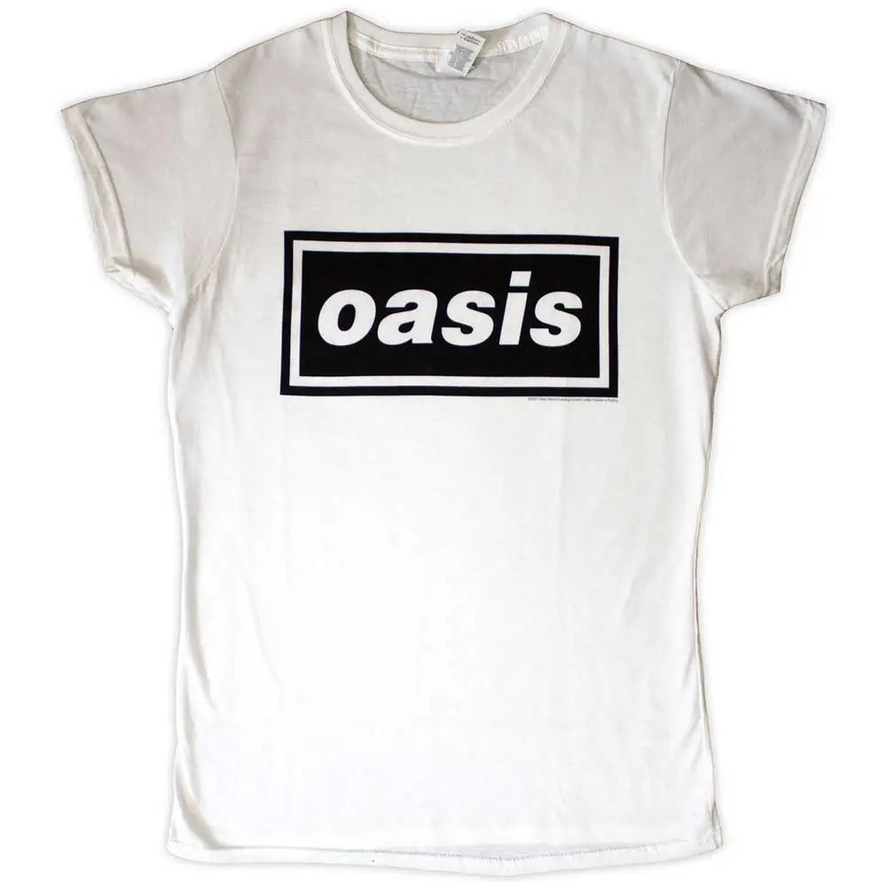 Oasis Ladies T-Shirt Decca Logo (White) Ireland Vinyl