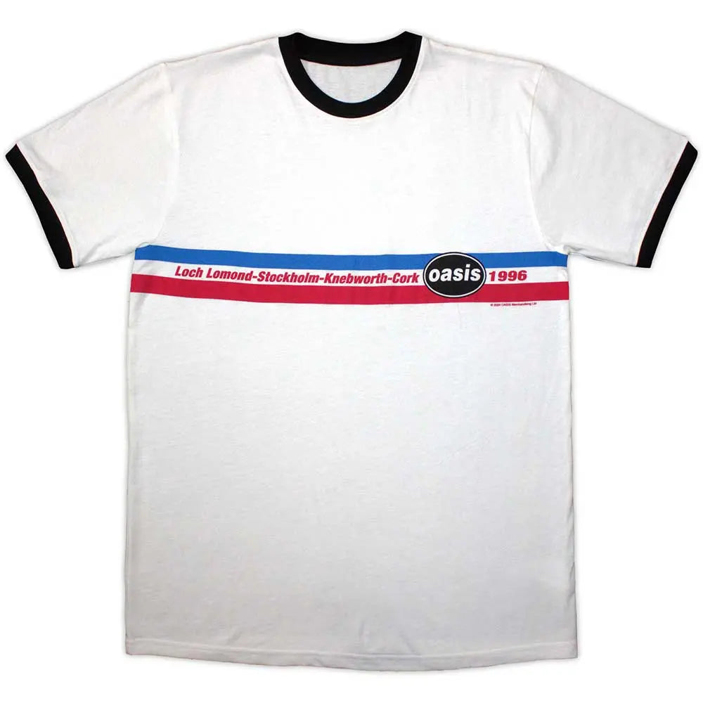Oasis Ringer Shirt 1996 Tour Stripes - Ireland Vinyl
