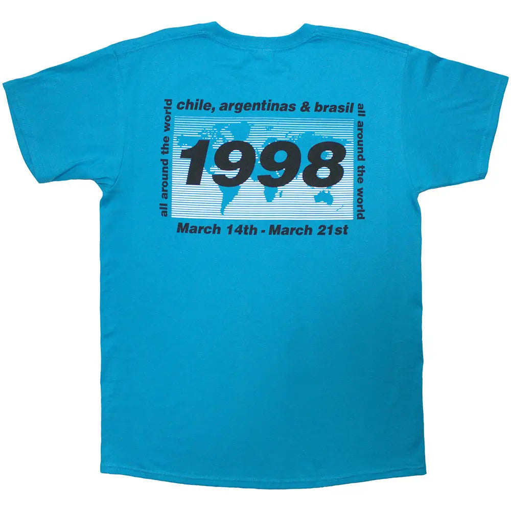 Oasis Shirt 1998 World Tour Blue Ireland Vinyl