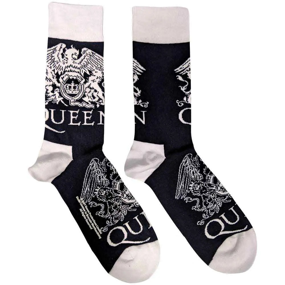 Queen Ankle Socks White Crests Ireland Vinyl
