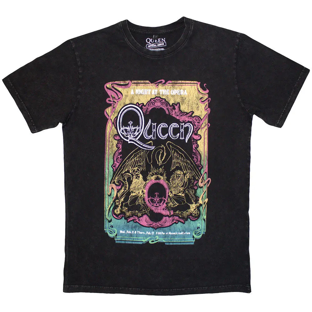 Queen Stone Wash Shirt A Night At The Opera Tour '76 - Ireland Vinyl