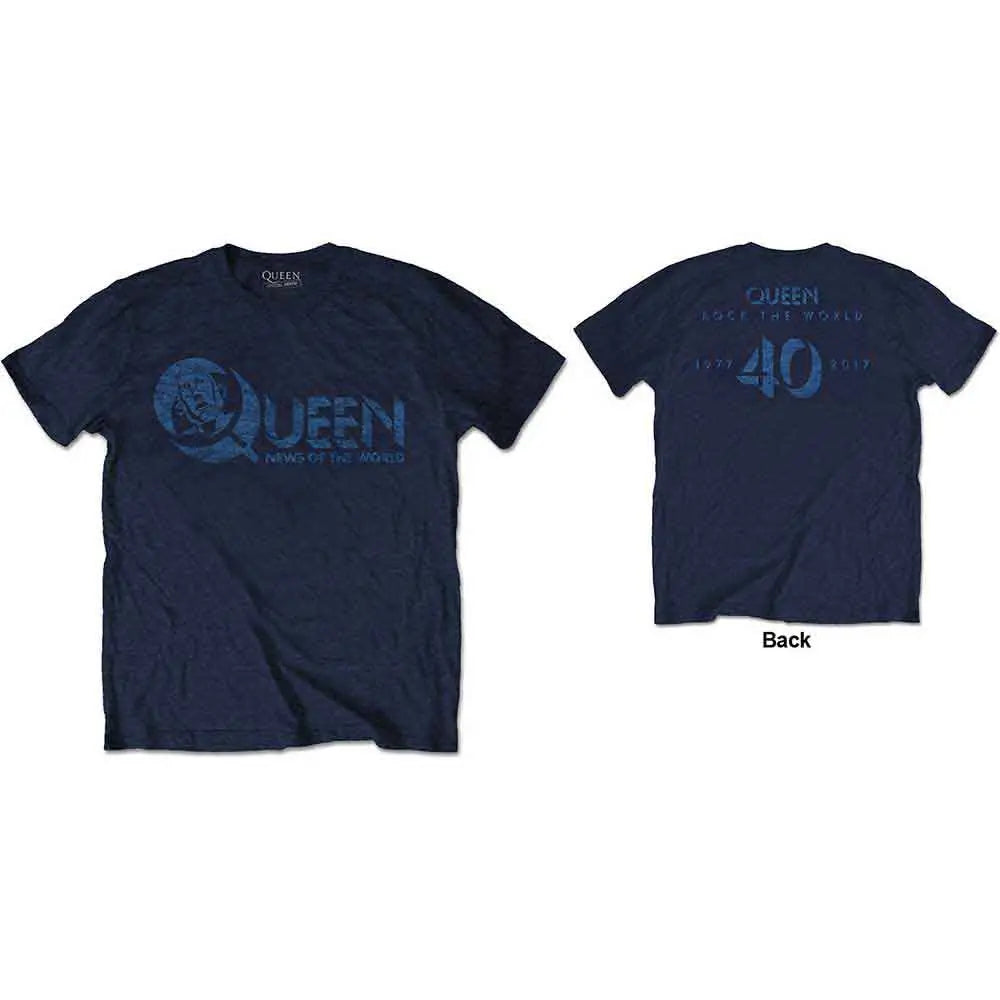 Queen T-Shirt News of the World 40th Vintage Logo (Back Print) Ireland Vinyl