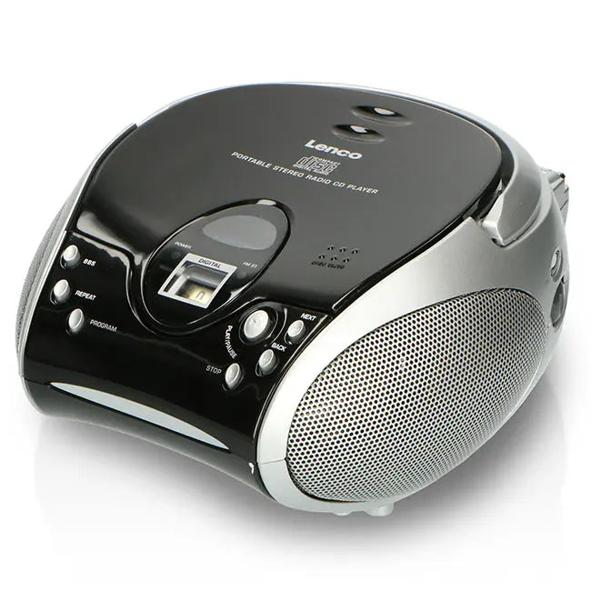 LENCO SCD-24 BLACK/SILVER - Portable Stereo FM Radio with CD player Lenco