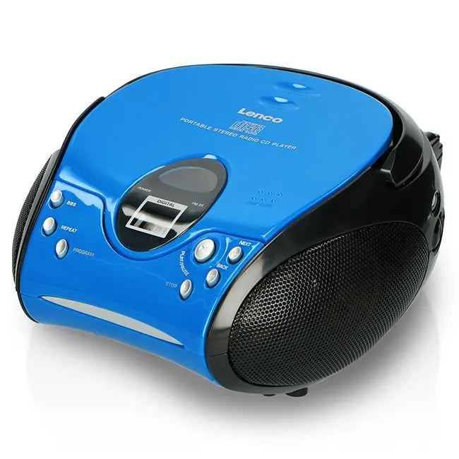 LENCO SCD-24 BLUE/BLACK - Portable Stereo FM Radio with CD player Lenco