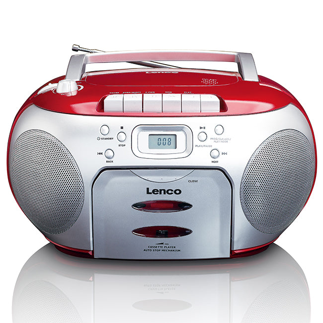 LENCO SCD-420RD - Portable FM Radio CD- Cassette Player