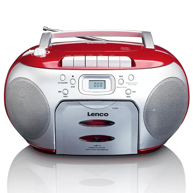 LENCO SCD-420RD - Portable FM Radio CD- Cassette Player Lenco