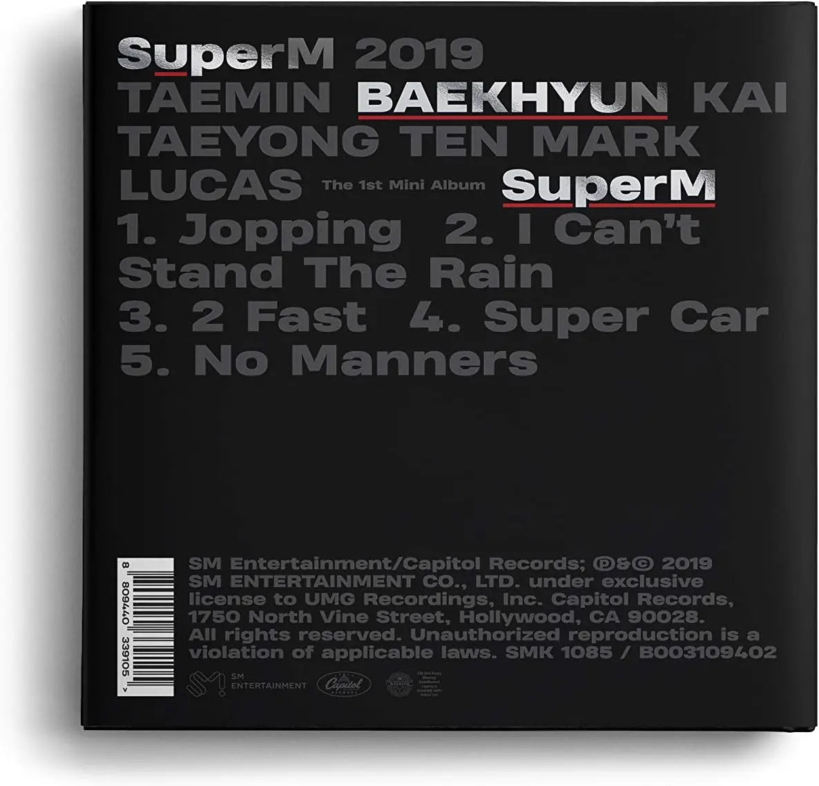 SuperM The 1st Mini Album BaekHyun Version Zhivago Gifts