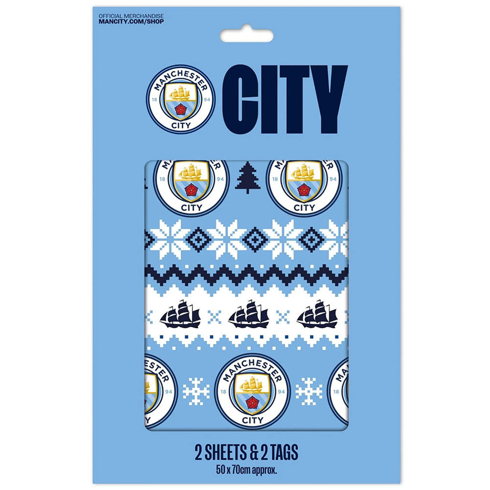 Manchester City FC Christmas Gift Wrap