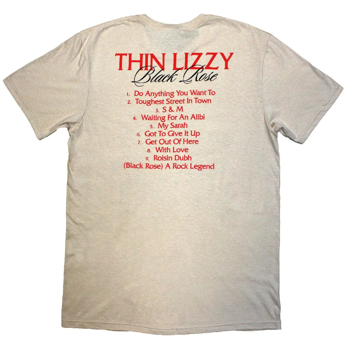 Thin Lizzy T-Shirt: Black Rose Tracklist (Back Print) Ireland Vinyl