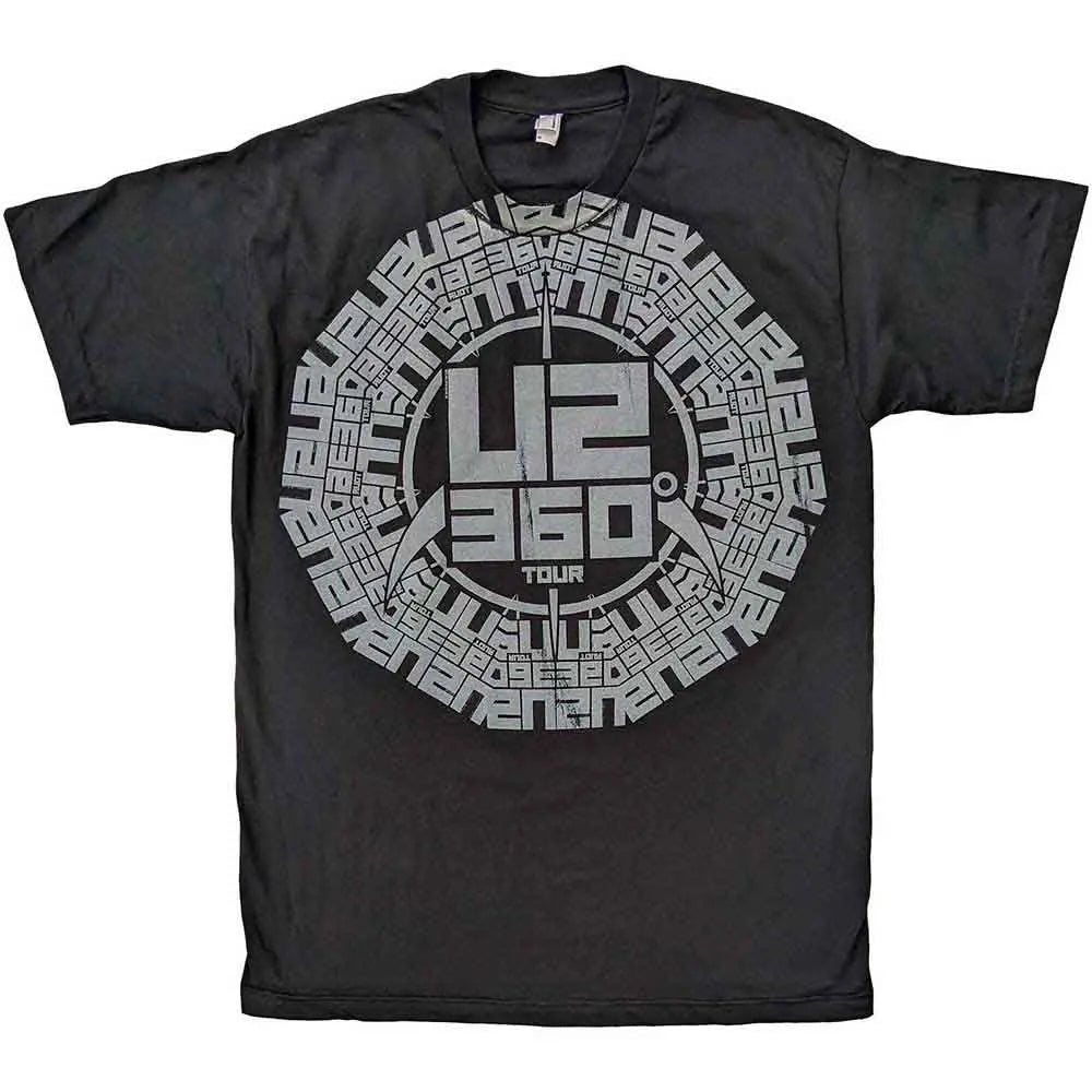 U2 T-Shirt 360 Degree Tour Logo Ireland Vinyl