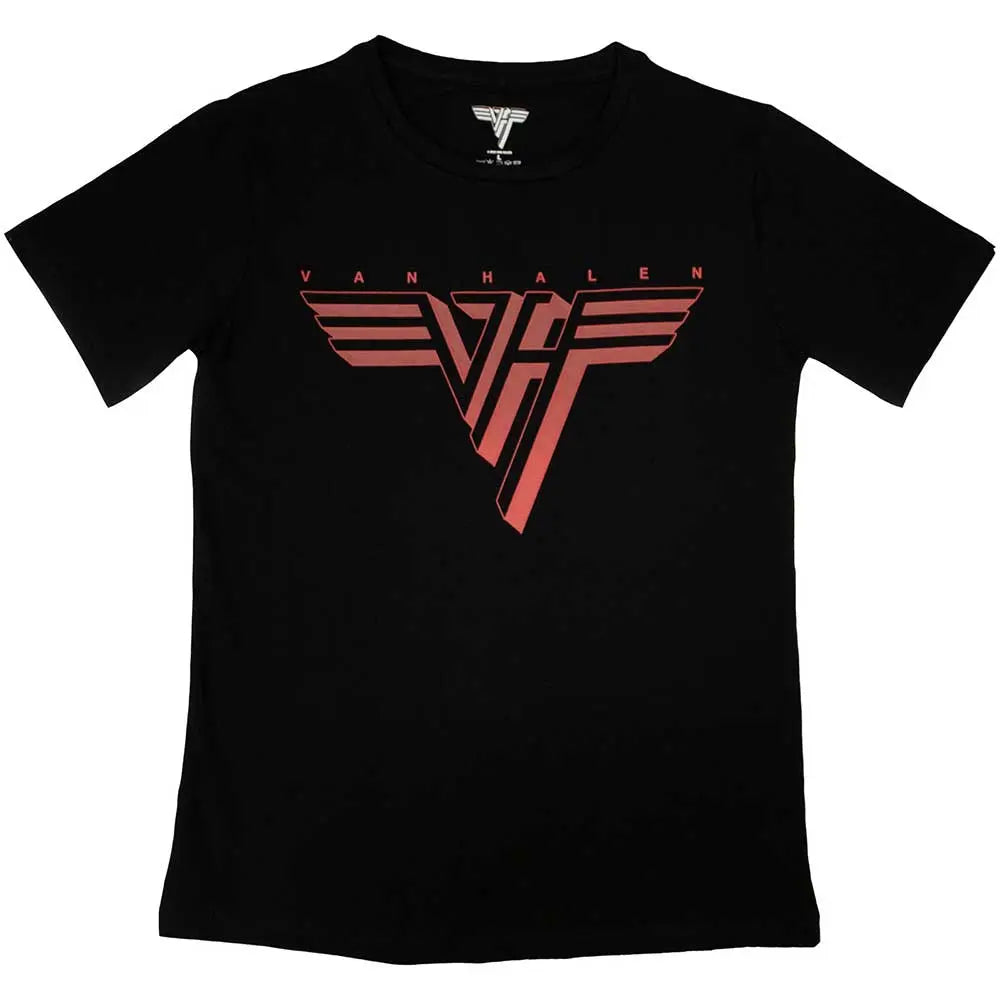 Van Halen Ladies T-Shirt: Classic Red Logo Ireland Vinyl