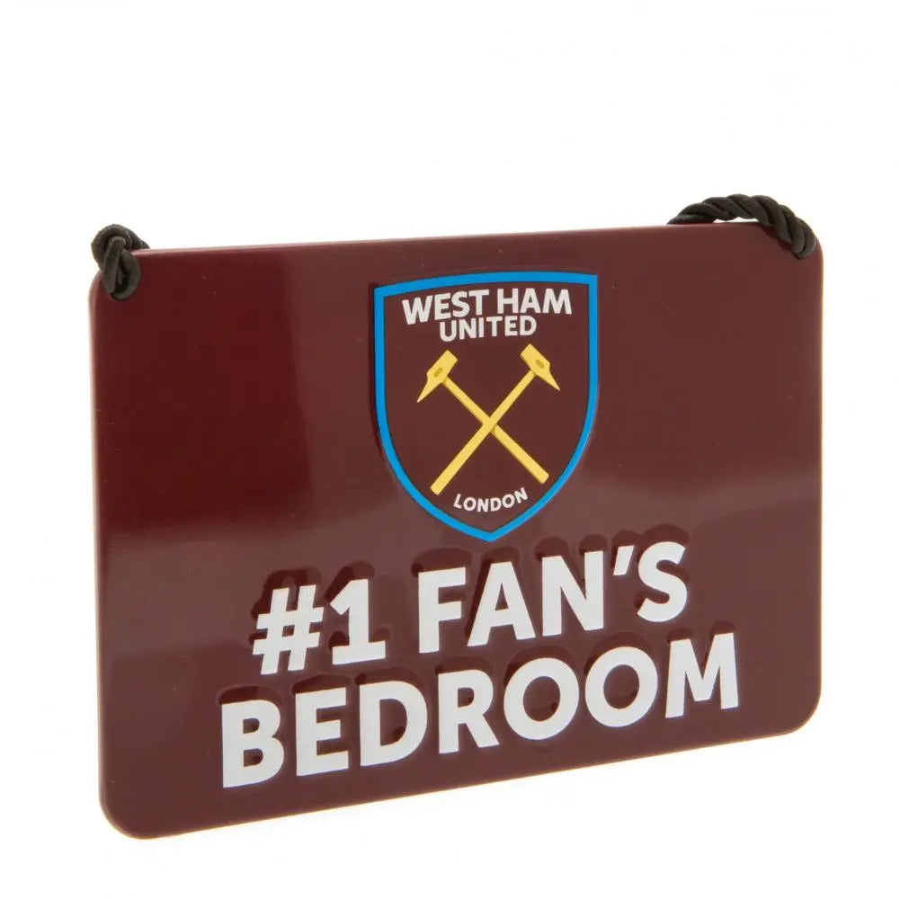 West Ham United FC Bedroom Sign No1 Fan Zhivago Gifts
