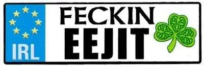 Feckin Eejit Reg Plate Magnet - Zhivago Gifts