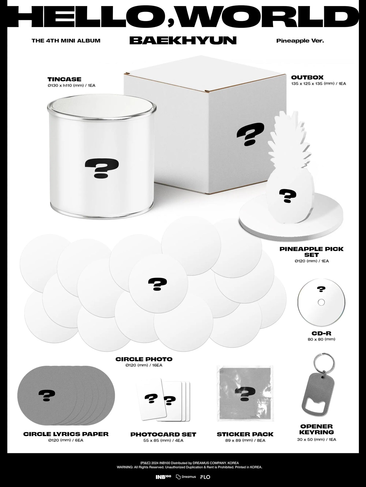 Baekhyun Hello, World 4th Mini Album (Pineapple Ver.) Zhivago Gifts