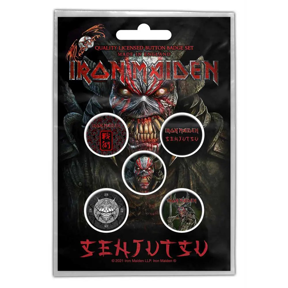 Iron Maiden Button Badge Pack: Senjutsu - Zhivago Gifts