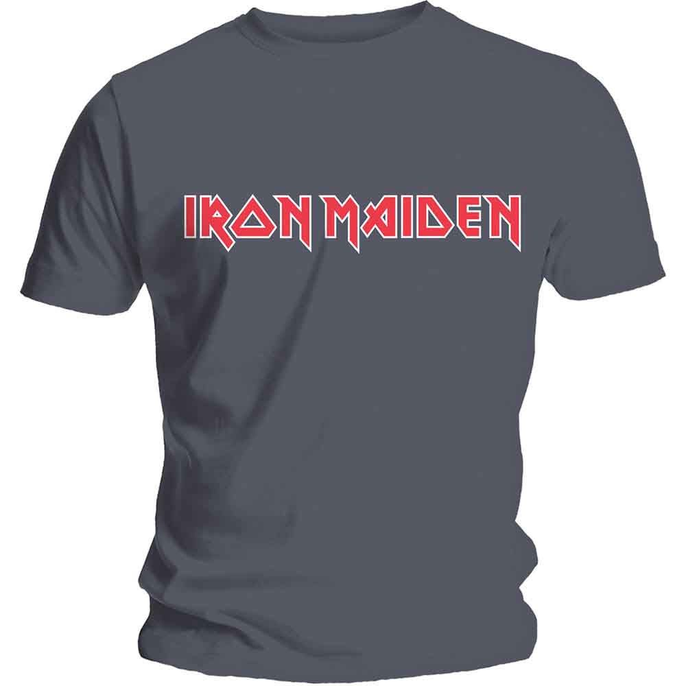 Iron Maiden Charcoal T-Shirt Classic Logo - Zhivago Gifts