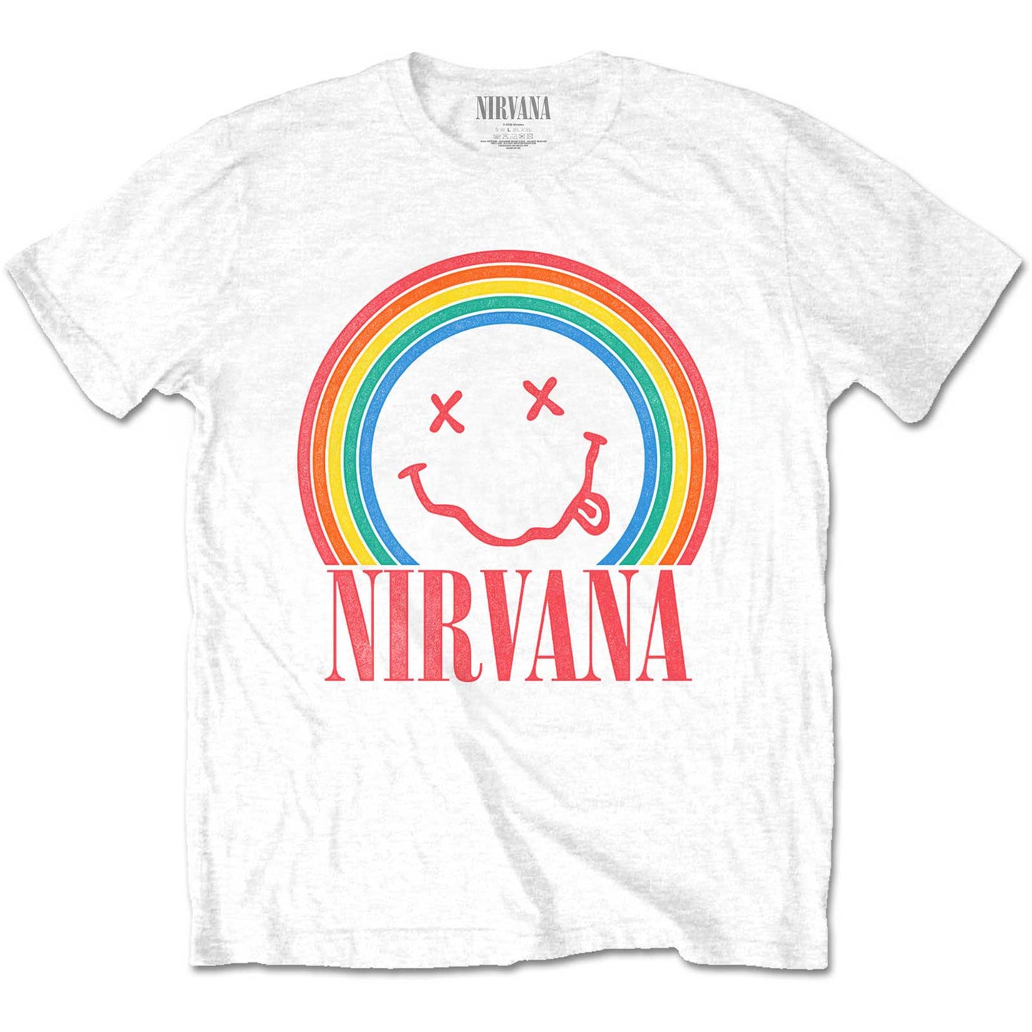 Nirvana T-Shirt Happy Face Rainbow - Zhivago Gifts