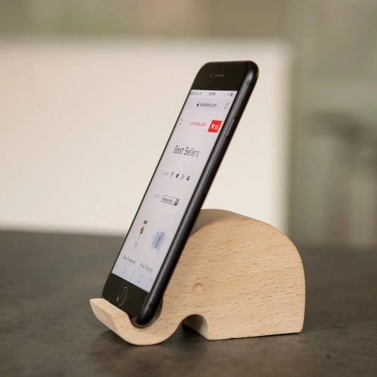 Cute Gifts: Elephant Beechwood Phone Stand Zhivago Gifts