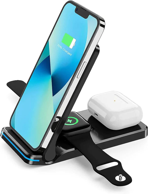 Foldable 3 in 1 Wireless Charging Station for iPhone/AirPods/Apple Watch