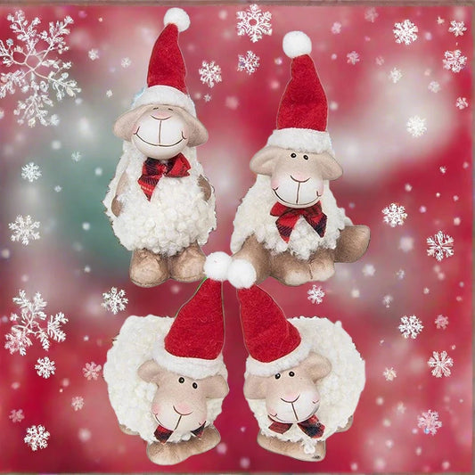 12cm Christmas Woolly Sheep Ornament - Zhivago Gifts