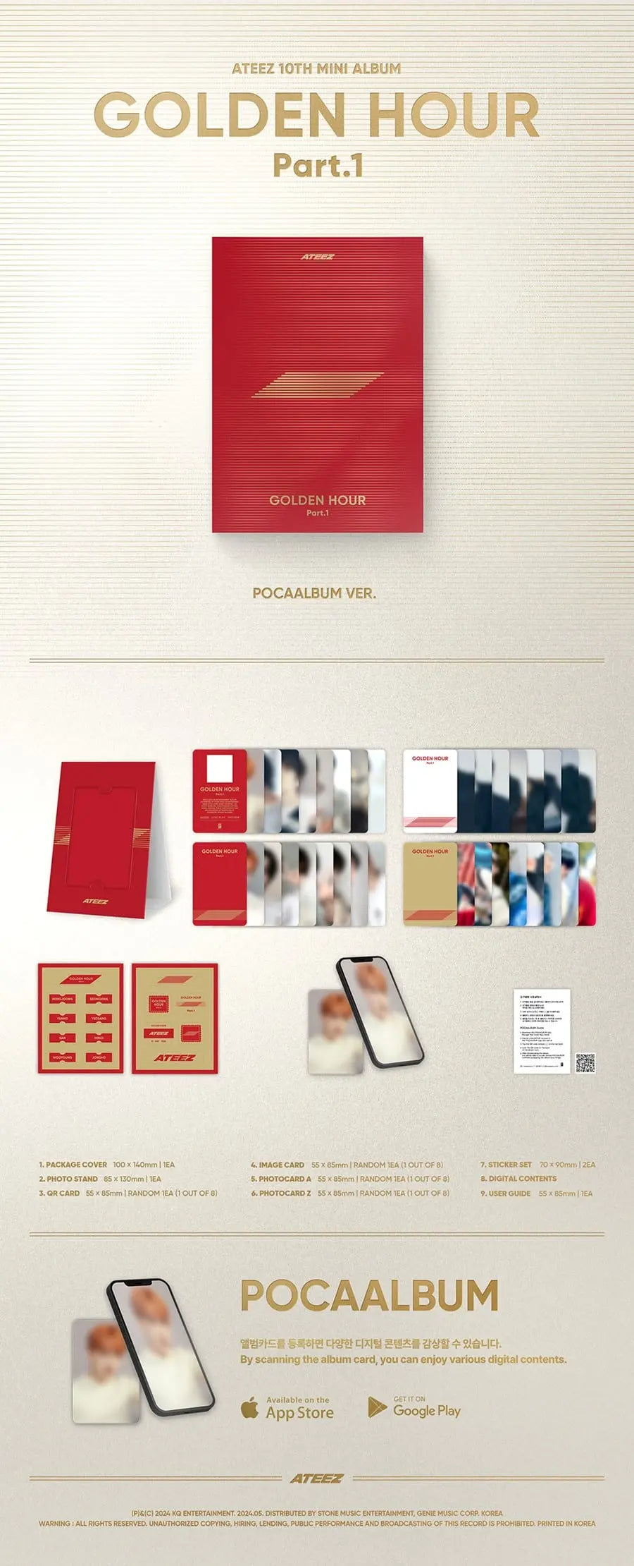 ATEEZ – 10th Mini Album [GOLDEN HOUR : Part.1] (POCA) Zhivago Gifts